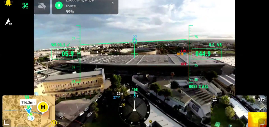 Remote pilot view of the flight